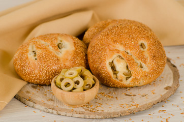 Turkish pastry on whşte table consept