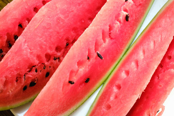 Red texture of sweet watermelon background tropical dessert
