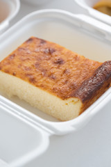 food delivery in lunch boxes against coronavirus. Food to go. polypropylene boxes. homemade casserole.