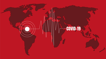 Obraz na płótnie Canvas coronavirus map , covid-19 maps. places with coronavirus in the world