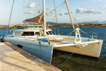 Harbor with Luxury ship at Olbia Sardinia