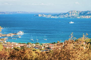 Fototapeta na wymiar Landscape of Palau Maddalena Island on Sardinia Italy