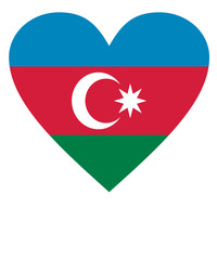 Azerbaijan Flag Heart Vector Illustration