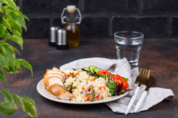 Grilled chicken breast with rice