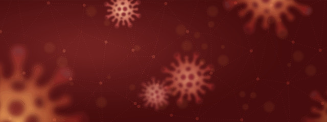 Virus epidemic coronavirus COVID-19 realistic red background