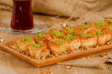 Turkish Dessert, baklava  stock photo