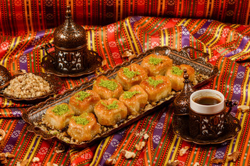 Turkish Dessert, baklava  stock photo