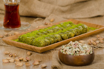 Turkish Dessert, baklava  stock photo