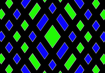 Fondo de mosaicos rectangulares verdes y azules.