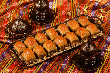 Turkish Dessert, baklava  stock photo
