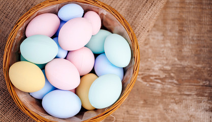 Bowl eggs easter concept. 