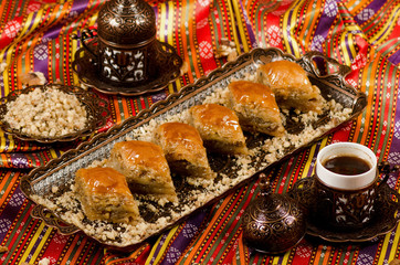 Turkish Dessert, baklava  stock photo