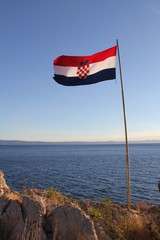 Fototapeta premium lag of croatia on the background of the sea and the mountains. M