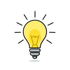 Lightbulb flat design vector illustration