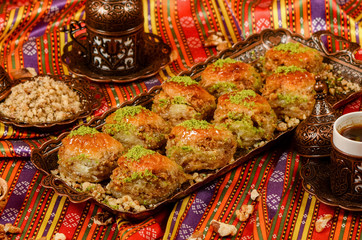 Traditional Dessert Turkish Baklava stock photo