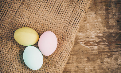 easter eggs in a nest