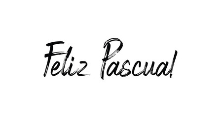 Fototapeta na wymiar Happy easter lettering text in spanish language. Vector calligraphy.