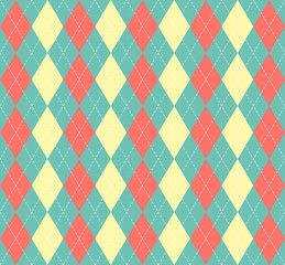 St. Patricks day Argyle. Pattern Scottish cage