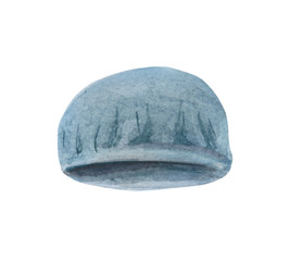 Doctor watercolor medical cap, personal protective equipment for medical personnel. Element on a white background. Suitable for healthcare related products.