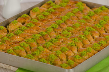 Traditional Dessert Turkish Baklava stock photo