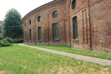 Fototapeta na wymiar External view of the ancient building of Rotonda della Besana in Milan, Italy