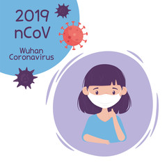 virus covid 19 prevention girl wearing medical mask