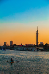 silhouette of the Cairo tower 