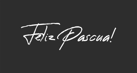 Obraz premium Happy easter lettering text in spanish language. Vector calligraphy.