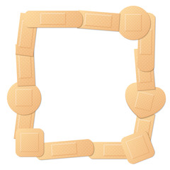 Adhesive plasters that form a frame. Isolated vector illustration on white background.