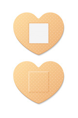 Aid Band Plaster Strip Medical Patch Heart two side. Vector illustration on white background