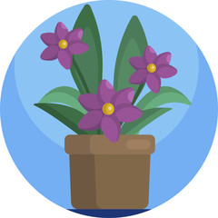 Plant in flower pot icon. Line, solid and filled outline colorful version, outline and filled vector sign. Home plant symbol, logo illustration. Different style icons set. Pixel perfect vector