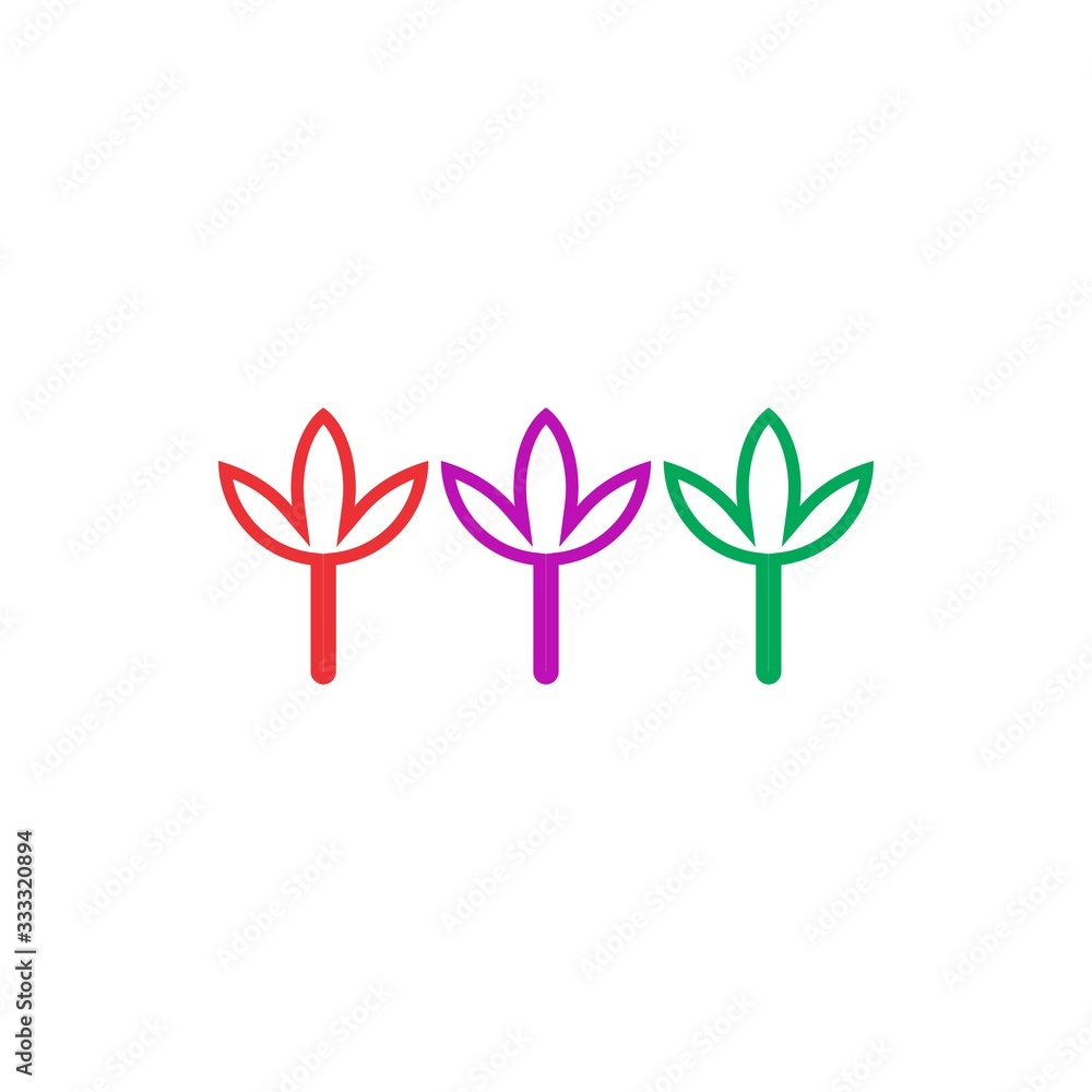 Sticker Triple Flower logo design vector