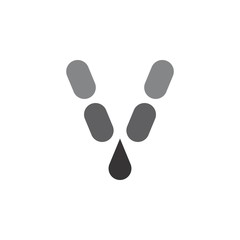 V letter with Oil drop logo