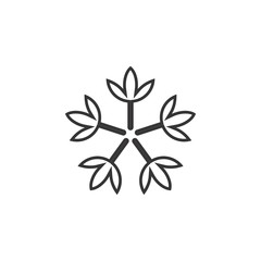 Five Flower logo design vector