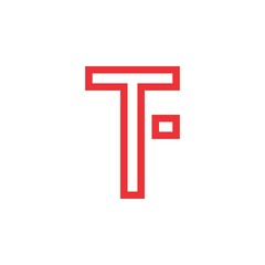 FT or TF letter logo design vector