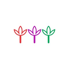 Triple Flower logo design vector