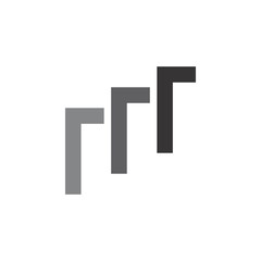 triple r letter or M letter logo design vector
