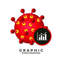 Coronavirus Bacteria with Graphic icon. graph That shows the growth, spread, or impact of the virus