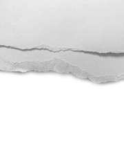Old ripped paper isolated on white background with copy space for text
