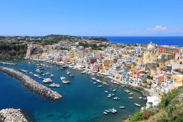 Obraz premium Panoramic View of Procida island Italy