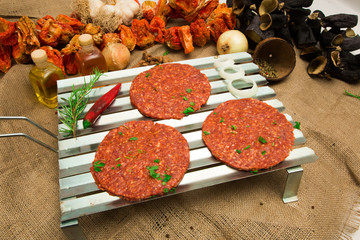 Raw meatballs stock photo