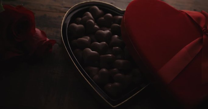 Heart shaped chocolate box. Shot on RED in 4k. Free Preview. 