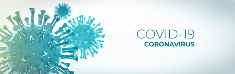 Coronavirus 3D render, COVID-19 pandemic - obrazy, fototapety, plakaty