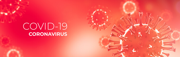 Coronavirus 3D render, COVID-19 pandemic