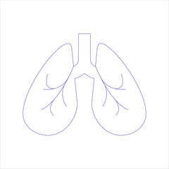 lungs icon, breath linear sign on white background - editable vector illustration eps10