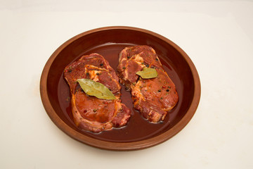 raw meat in butcher