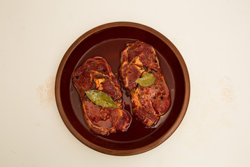 raw meat in butcher