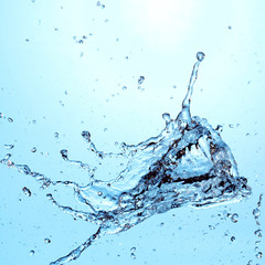 Water splash with bubbles of air