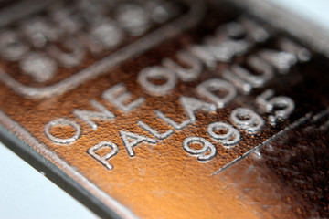 Close-up of a palladium bar