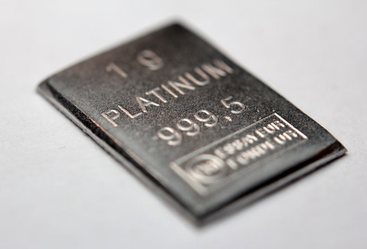 Close-up of a Platinum bar